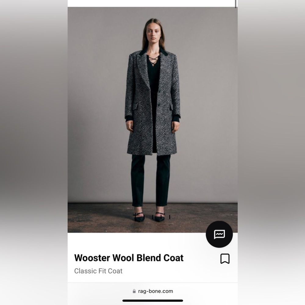 Rag&Bone Wooster Wool Blend Coat